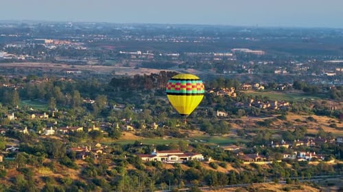 Hot Air Balloon Ride Above Neighborhood