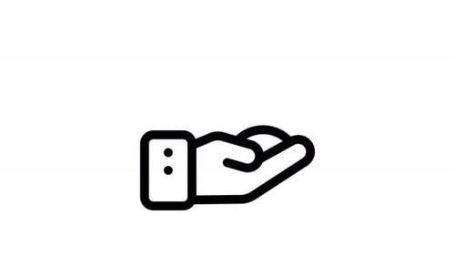 Animated Line Art Hand Icon Pop Up