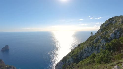 Touristic Town on Capri Island in Bay of Naples Italy