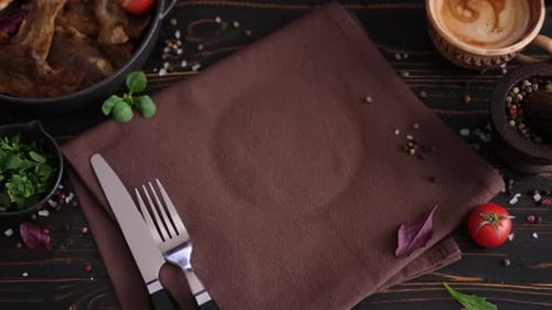 Breakfast Plate with Fried Eggs and Bacon