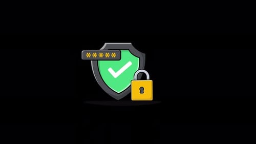 Animated Shield and Lock Video - Transparent