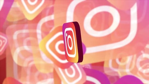 3D Instagram Logo Rotation Loop for Social Media Content