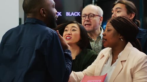 Crazy People Breaking Store Line