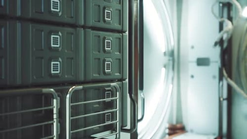 Exploration du stockage avancé dans une station spatiale futuriste
