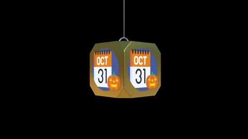 Halloween October 31st Calendar Countdown Rotating Animation