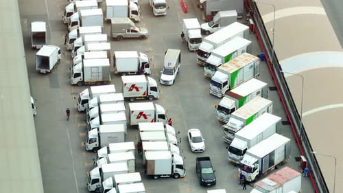 A distribution center from above by drone.