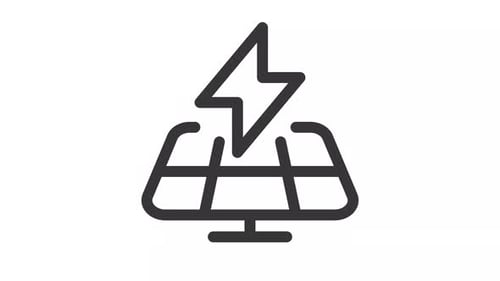 Animated Solar Panel and Lightning Bolt Icon