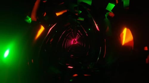 Futuristic Neon Green Geometric Tunnel Background Loop