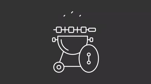 Flat Design Animated Barbecue Grill Icon