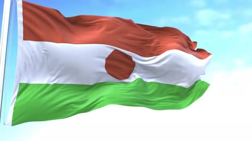 Niger National Flag Waving in Realistic Wind Animation