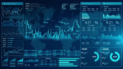 Animated Futuristic Business Data Interface