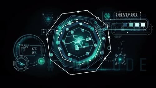 Futuristic Digital HUD Interface Display Element