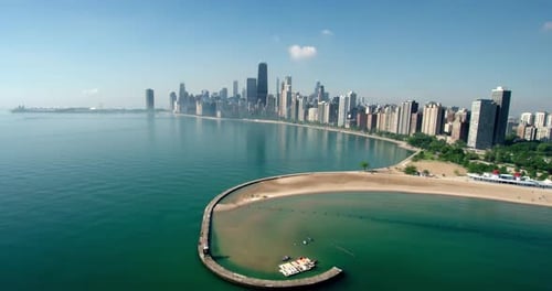 Chicago Skyline Summer Day by the Lake