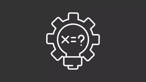 Animiertes weißes Symbol für mathematische Gleichungen