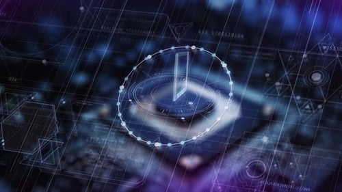 Futuristic Digital Data Interface With HUD Elements