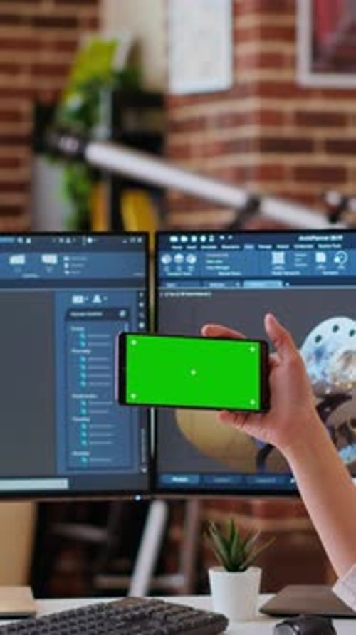 Vertical Video Creative Professional Uses 3D Modeling Software to Design Industrial Prototypes
