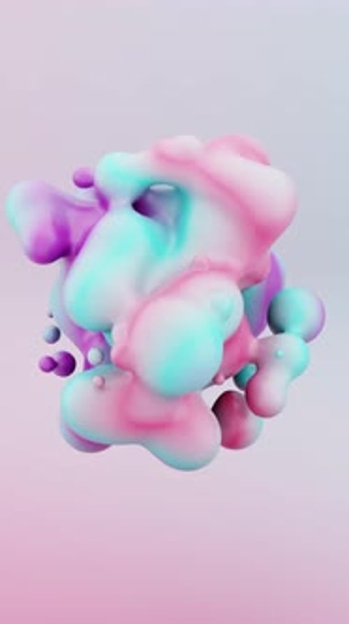 3d Abstract Shapes Animation Pastel Colorful Balls Morphing 3d Loop Background