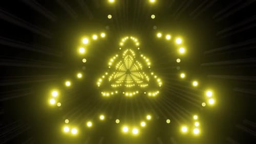 Dynamic tunnel animation with bright glowing yellow lights effect