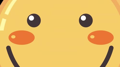 Animated Happy Flat Design Character Face