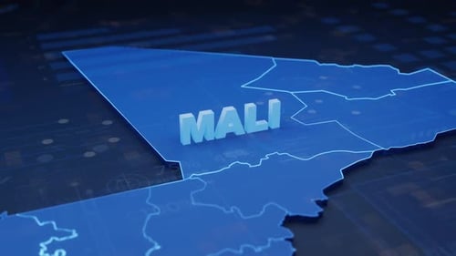Mali Map Futuristic Digital Background