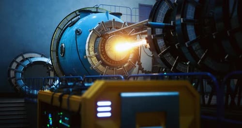 Advanced Machinery in a High Tech Laboratory with Glowing Energy