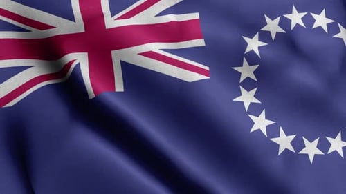 Cook Islands National Flag Waving Loop Animation