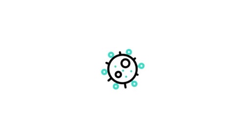 Flat Design Animated Pathogen Cell Pulse Icon