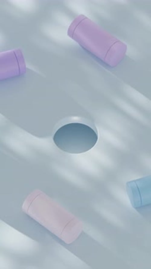 Rolling Cylinders 3D Loop Animation