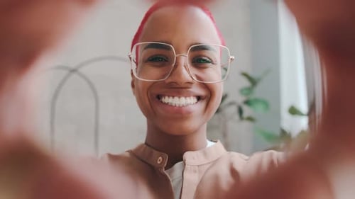 Stylish Woman Making Heart Shape With Hands