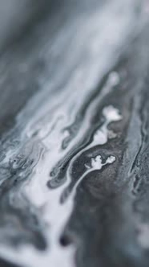Vertical Stone Structure Glitter Particles Fluid