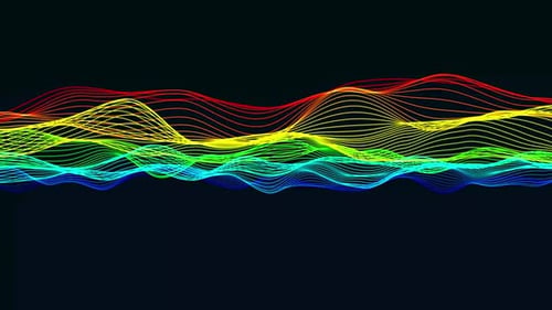 Abstract Digital wave with flowing Particles lines light motion loop Backgrounds Animation. Vd 388