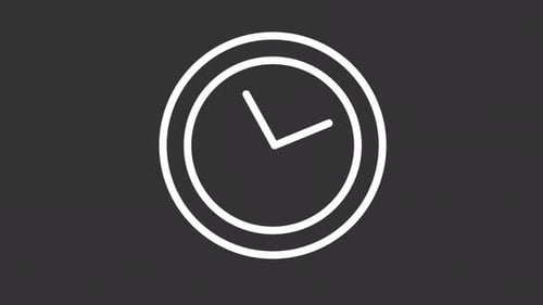 Minimalist Animated Clock and Checkmark Icon Loop Transition