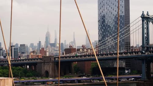 View From Brooklyn Bridge on Manhattan Skyscrapers