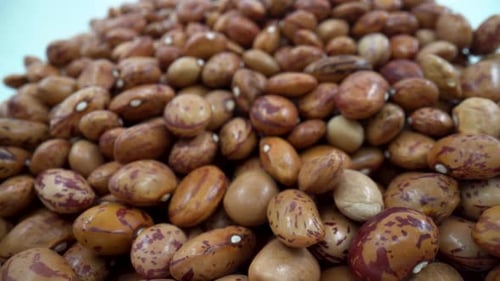 Red kidney beans in a jar close up 4K