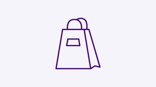 Minimalist Shopping Bag Line Icon Animation