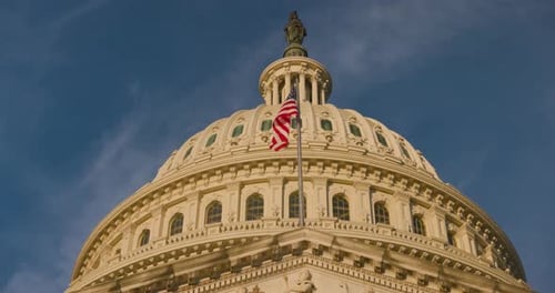 Low Angle View of the US Capitol in Washington DC on Capitol Hill