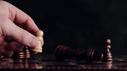 Chess Pawn Knocks Over King on Board