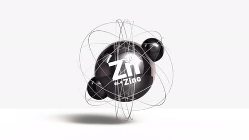 3D Animated Zinc Molecule Element for Science and Chemistry