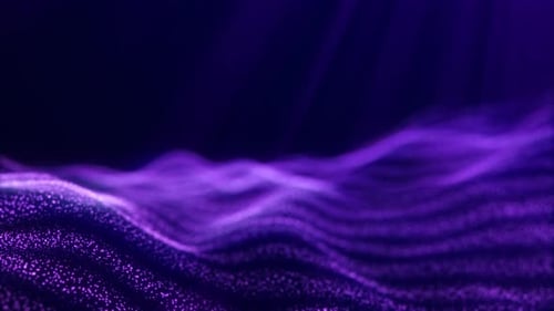 Abstract Purple Particle Wave Flowing Background Loop