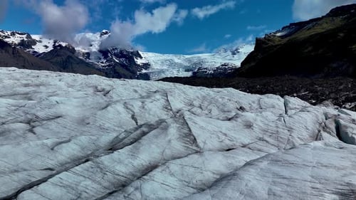 Majestic Svinafellsjokull Glacier Showcases Stunning Ice Formations in Iceland