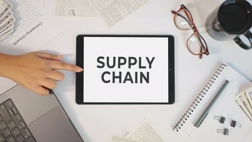Supply Chain Concept on Tablet Device