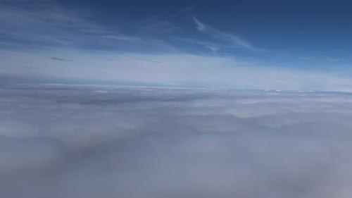 Aerial View of Clouds and Blue Sky Landscape