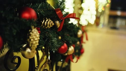 Festive Christmas Decorations in Interior Setting