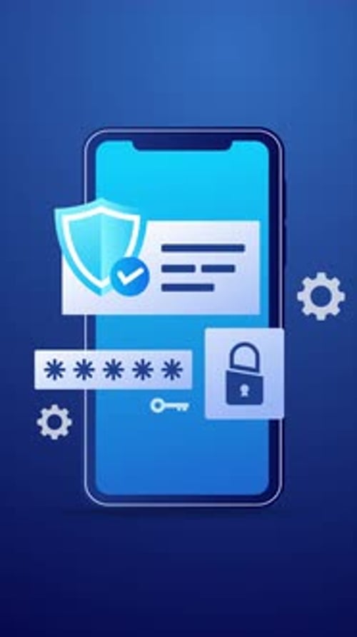 Smartphone Data Security Protection Concept Animation