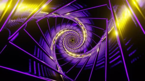 Purple And Yellow Glowing Spiral Background Vj Loop In 4K