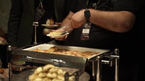 Open buffet with shiny look. Buffet restaurant, the hotel restaurant. Turkish or Arabic food