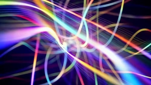 Colorful Abstract Neon Light Trails Motion Background