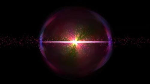 Abstract Futuristic Light Beam and Particle Sphere Animation