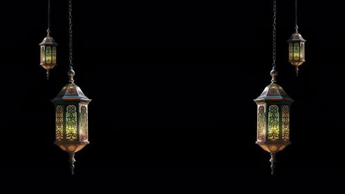 Lanterne de Ramadan avec boucle incluse avec canal Alpha