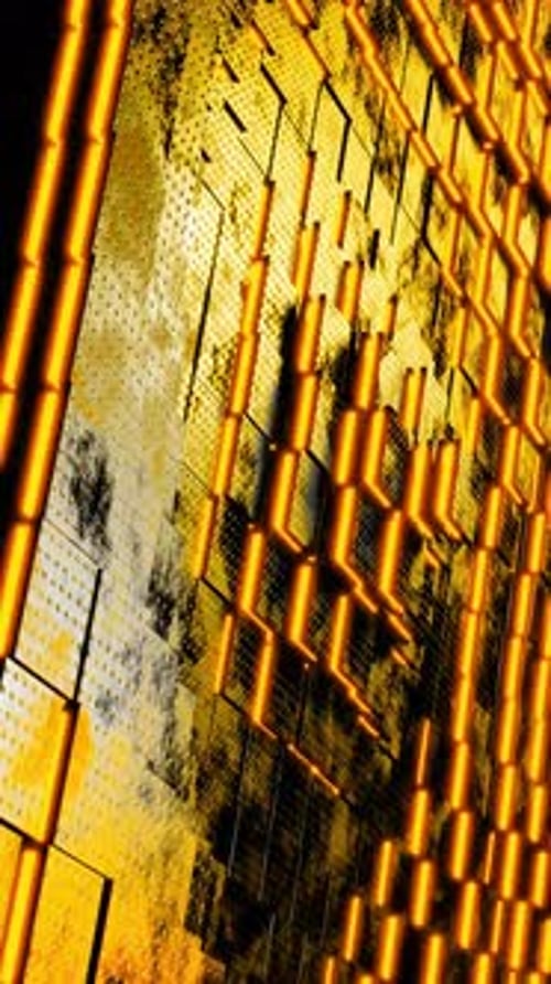 Vertical Colorful background with many square shapes, camera flying in a circle. VJ loop cool animat